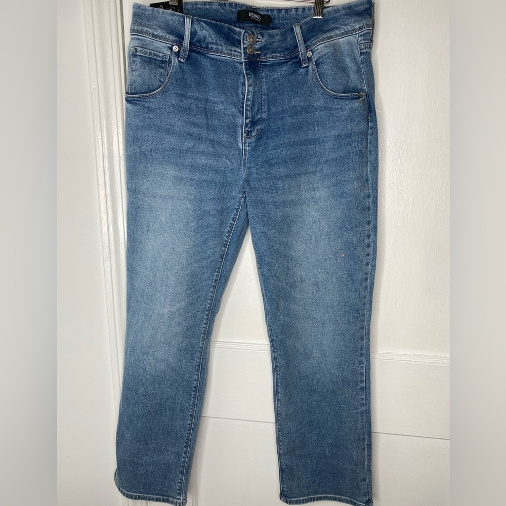 Hudson NWT Mid rise Straight Stretch Blue Denim Jeans with Pockets